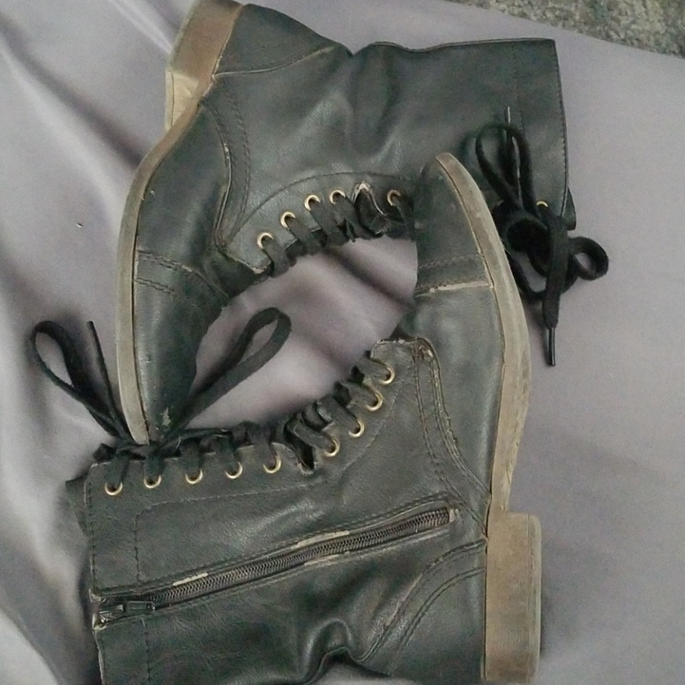 Black combat boots